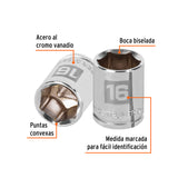 DADO CUADRO 3/8' HEXAGONAL METRICO 16MM