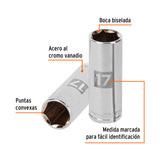 DADO LARGO CUADRO 3/8' HEX METRICO 17MM