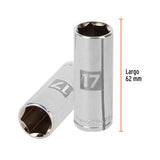 DADO LARGO CUADRO 3/8' HEX METRICO 17MM
