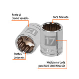 DADO CUADRO 3/8' ESTRIADO 17MM