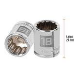 DADO CUADRO 3/8' ESTRIADO 18MM