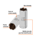 DADO LARGO CUADRO 3/8' HEX METRICO 19MM