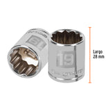 DADO CUADRO 3/8' ESTRIADO 19MM