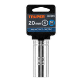DADO LARGO DE 20 MM, 6 PUNTAS, CUADRO 3/8', TRUPER