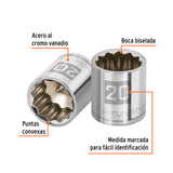 DADO CUADRO 3/8' ESTRIADO METRICO 20MM