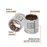 DADO CUADRO 3/8' ESTRIADO METRICO 21MM