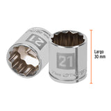DADO CUADRO 3/8' ESTRIADO METRICO 21MM