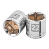 DADO CUADRO 3/8' HEXAGONAL METRICO 22MM