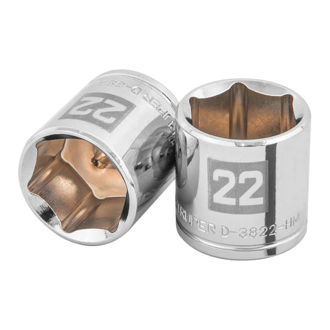 DADO CUADRO 3/8' HEXAGONAL METRICO 22MM
