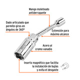 DADO BUJÍAS 13/16' ARTICULADO CON EXTENSIÓN 6', CUADRO 3/8'