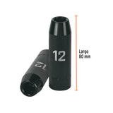 DADO LARGO CUADRO 1/2' DE IMPACTO 6 PUNTAS DE 12 MM, TRUPER