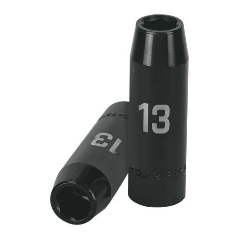 DADO IMPACTO, LARGO, 6 PUNTAS, CUADRO 1/2', MILIMÉTRICO 13MM