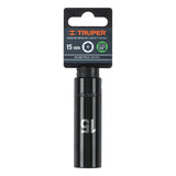 DADO IMPACTO, LARGO, 6 PUNTAS, CUADRO 1/2', MILIMÉTRICO 15MM