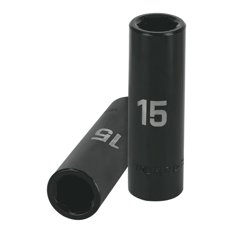 DADO IMPACTO, LARGO, 6 PUNTAS, CUADRO 1/2', MILIMÉTRICO 15MM