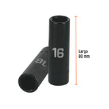 DADO LARGO CUADRO 1/2' DE IMPACTO 6 PUNTAS DE 16 MM, TRUPER