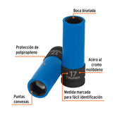 DADO LARGO IMPACTO PROT. PLAST. 17 MM, 6 PUNTAS, CUADRO 1/2'