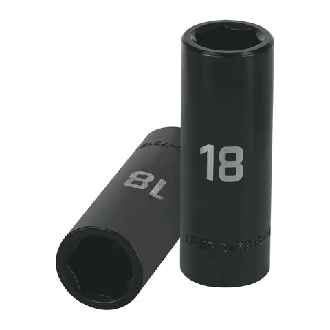 DADO IMPACTO, LARGO, 6 PUNTAS, CUADRO 1/2', MILIMÉTRICO 18MM