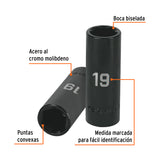 DADO IMPACTO, LARGO, 6 PUNTAS, CUADRO 1/2', MILIMÉTRICO 19MM