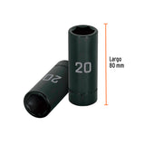 DADO LARGO CUADRO 1/2' DE IMPACTO 6 PUNTAS DE 20 MM, TRUPER