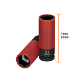 DADO LARGO IMPACTO PROT. PLAST. 21 MM, 6 PUNTAS, CUADRO 1/2'
