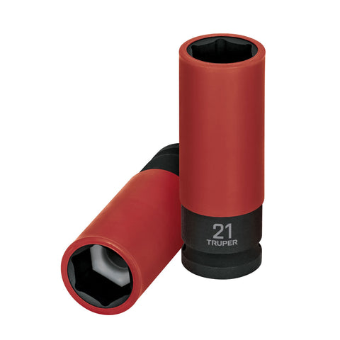 DADO LARGO IMPACTO PROT. PLAST. 21 MM, 6 PUNTAS, CUADRO 1/2'