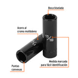 DADO IMPACTO LARGO CUADRO 1/2' HEX 11/16