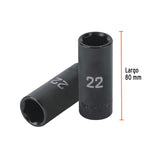 DADO LARGO IMPACTO DE 22 MM, 6 PUNTAS, CUADRO 1/2', TRUPER