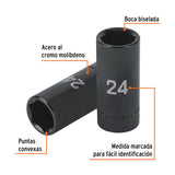 DADO LARGO IMPACTO DE 24 MM, 6 PUNTAS, CUADRO 1/2', TRUPER