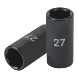 DADO LARGO IMPACTO DE 27 MM, 6 PUNTAS, CUADRO 1/2', TRUPER