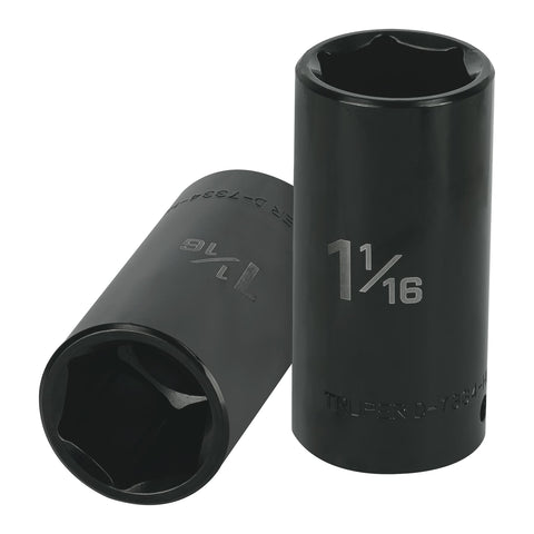 DADO DE IMPACTO, 6 PUNTAS, CUADRO 1/2', STANDARD DE 1-1/16'