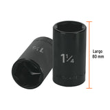 DADO LARGO IMPACTO DE 1-1/4', 6 PUNTAS, CUADRO 1/2', TRUPER