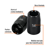 DADO DE IMPACTO, 6 PUNTAS, CUADRO 1/2', MILIMÉTRICO DE 14MM