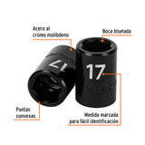 DADO DE IMPACTO, 6 PUNTAS, CUADRO 1/2', MILIMÉTRICO DE 17MM