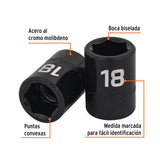 DADO DE IMPACTO, 6 PUNTAS, CUADRO 1/2', MILIMÉTRICO DE 18MM