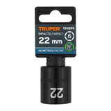 DADO DE IMPACTO DE 22 MM, 6 PUNTAS, CUADRO 1/2', TRUPER