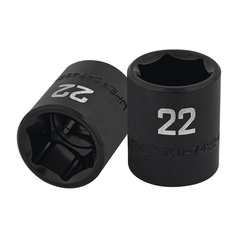 DADO DE IMPACTO DE 22 MM, 6 PUNTAS, CUADRO 1/2', TRUPER