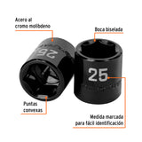 DADO DE IMPACTO DE 25 MM, 6 PUNTAS, CUADRO 1/2', TRUPER