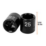 DADO DE IMPACTO DE 25 MM, 6 PUNTAS, CUADRO 1/2', TRUPER
