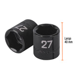 DADO DE IMPACTO DE 27 MM, 6 PUNTAS, CUADRO 1/2', TRUPER