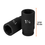 DADO LARGO DE IMPACTO DE 1-1/4', 6 PUNTAS, CUADRO 3/4'