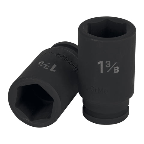 DADO LARGO DE IMPACTO DE 1-3/8', 6 PUNTAS, CUADRO 3/4'