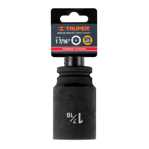 DADO IMPACTO, LARGO, 6 PUNTAS, CUADRO 3/4',STANDARD, 1-7/16'