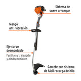 DESBROZADORA A GASOLINA, 26CC,17", CURVA