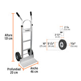 DIABLO DE CARGA DE ALUMINIO 300 KG RUEDAS IMPONCHABLES