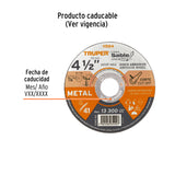 DISCO CORTE EXTRAFINO DE METAL, 4-1/2', ESPESOR 1.2MM