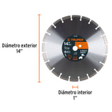 DISCO DE DIAMANTE, 14' PARA ASFALTO