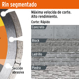 DISCO DE DIAMANTE DE 4-1/2 X 1.2MM RIN SEGMENTADO PRETUL