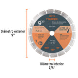 DISCO DIAMANTE 9' RIN SEGMENTADO USO GRA