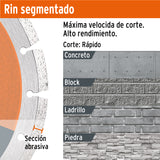 DISCO DIAMANTE 9' RIN SEGMENTADO USO GRA