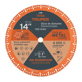 DISCO DE DIAMANTE DE 14' X 2.6 MM PARA CORTE METAL, TRUPER
